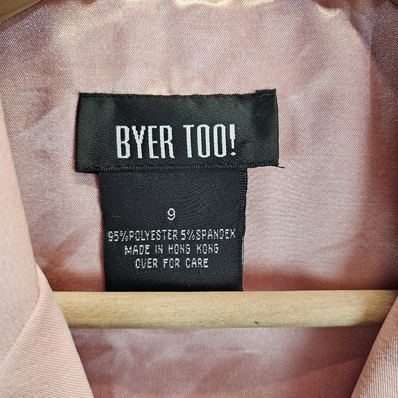 Vintage 90s Byer Too Bow 3 Button Blazer S Pastel Pink Coquette Y2K Soft Girl - Picture 11 of 12